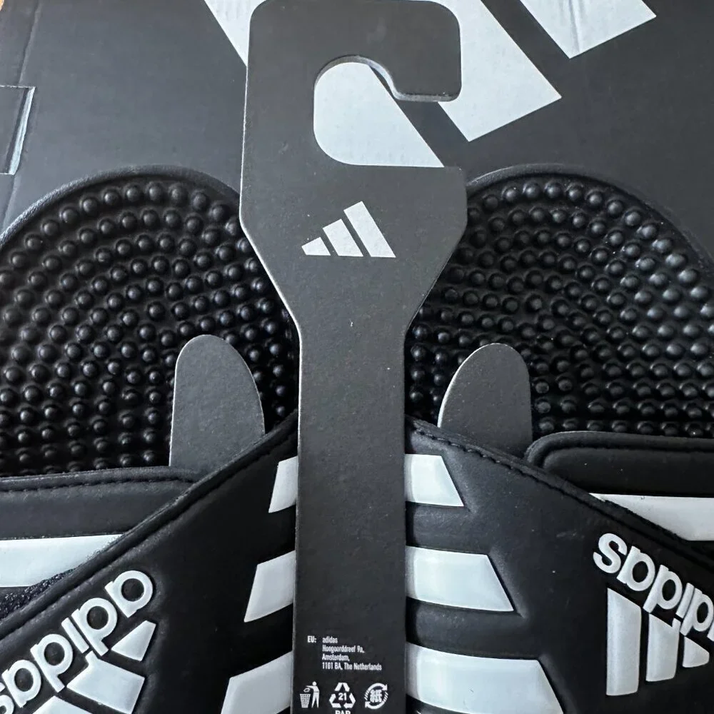 ADDIDAS ADISSAGE MEN'S SLIDES - CORE BLACK / CLOUD WHITE, US MEN 11/12